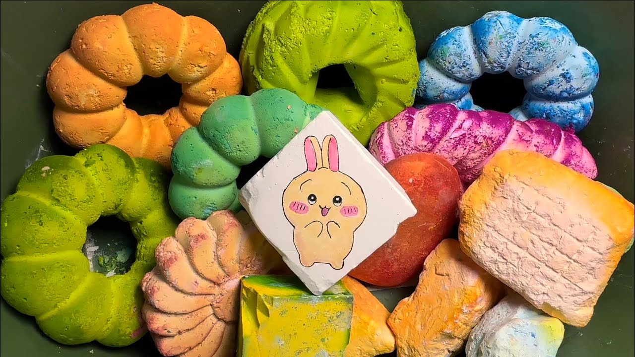 Unpolished ｜Dyed Jumbo Chalk ASMR | Chalk Donut Remold 🧁 | Crispy & Satisfying Stress Relief