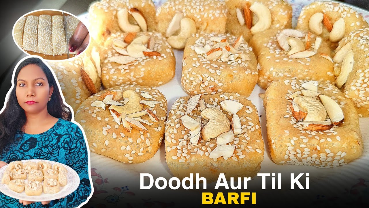 Calcium से भरपूर मुंह में घुल जाने वाली बर्फी बनाए "दूध और तिल की बर्फी"🤤|How To Make Til Ki Barfi"