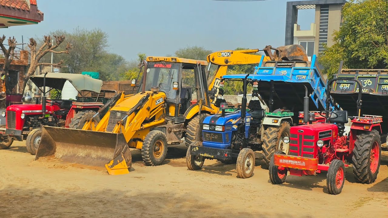 Jcb 3dx Eco Machine Loading Tractor Stuck in Deep Mud Mahindra 275 Eicher 380 Kubota | Jcb Tractor