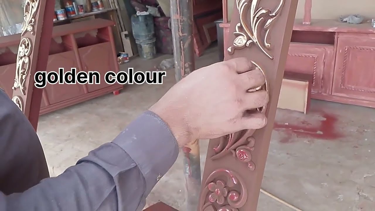 Brown antique mein colour krny ka tariqa golden copper black paint