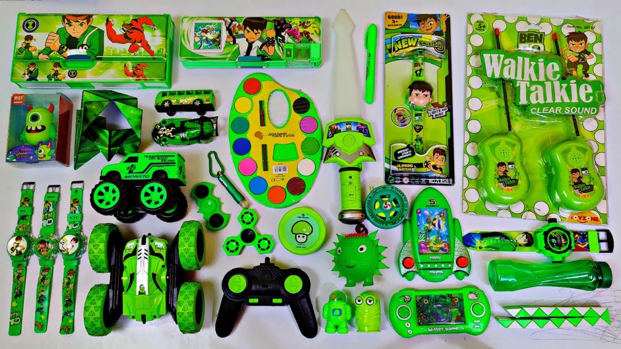 Ultimate Collection of BEN 10 Toys😱 Walkie Talkie, Rc Car, Sword, Geometry Box, Yoyo, Watch, Alien