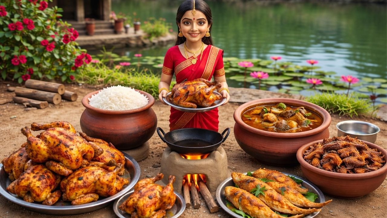 Miniature Doll Beef and chicken meat Cooking ASMR | Indian Village Tiny Kitchen