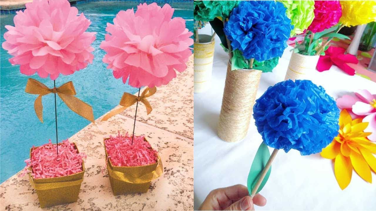 FLOR DE PAPEL CREPOM FÁCIL | POMPOM DE CREPOM | IDER ALVES