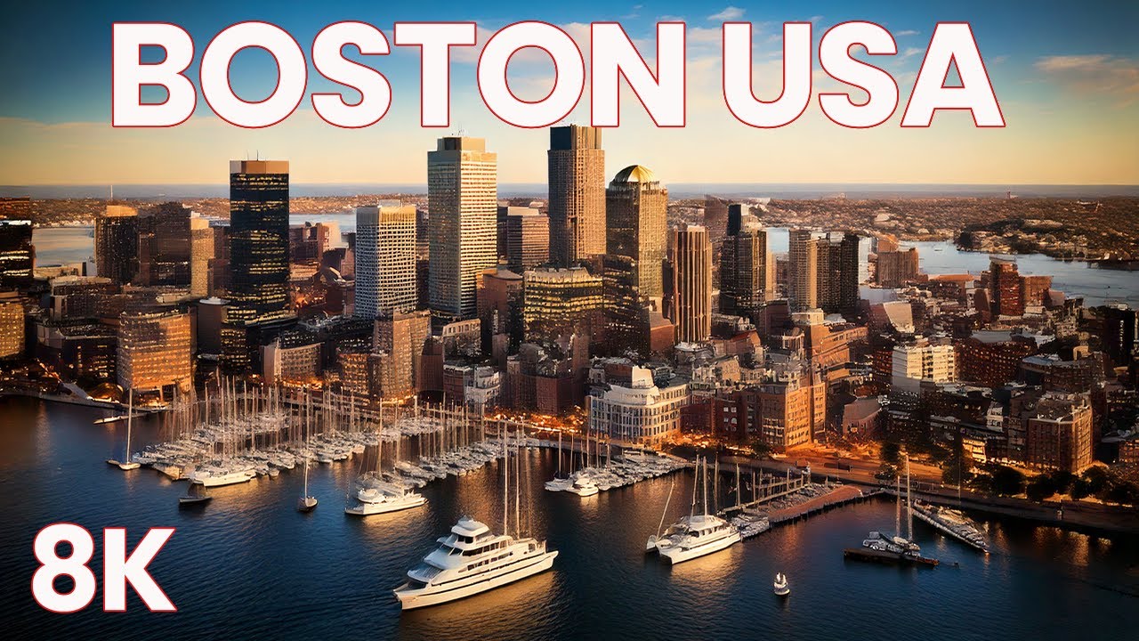 Boston downtown -USA🇺🇸 - 8K Video ULTRA HD HDR 60FPS  by drone