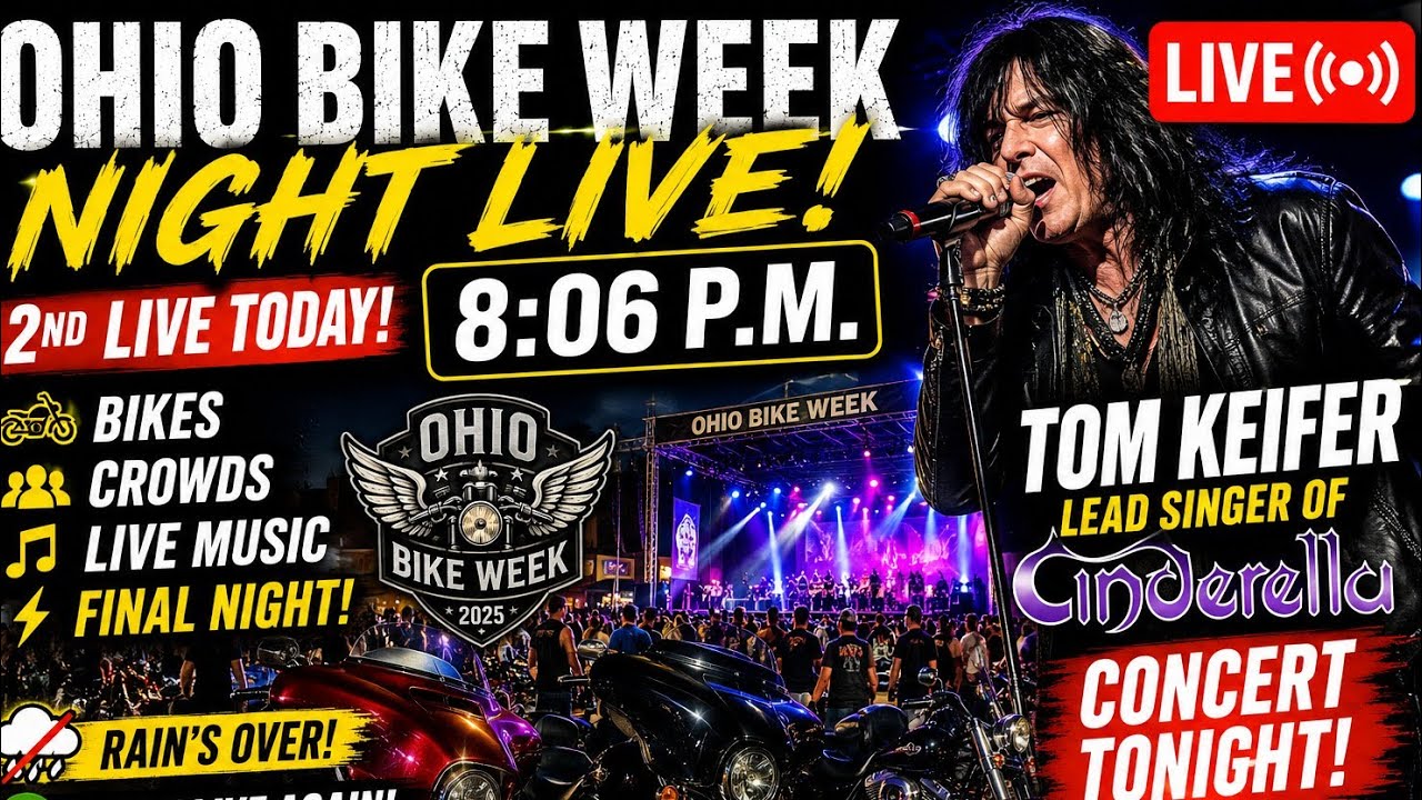 Ohio Bike Week NIGHT LIVE! Tom Keifer Concert, Bikes Everywhere & Final Night Action!