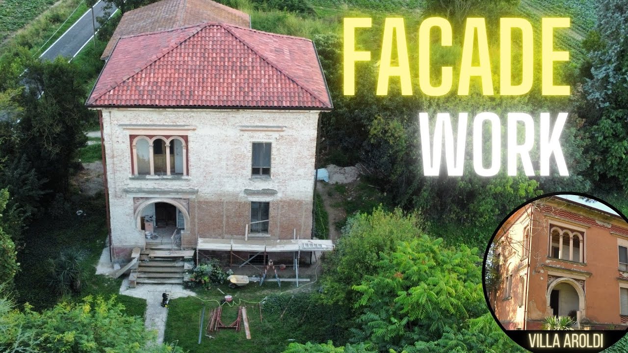 Working on the FACADE and chasing ELECTRICAL Wires - Ep: 38 of our Italian house renovation