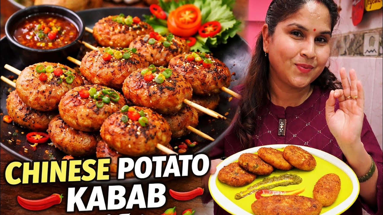 Chinese Potato Kabab Recipe | Crispy & Tasty  🥔🌶️#shortsfeed #ytshorts #kabab#viral#potato #chinese 