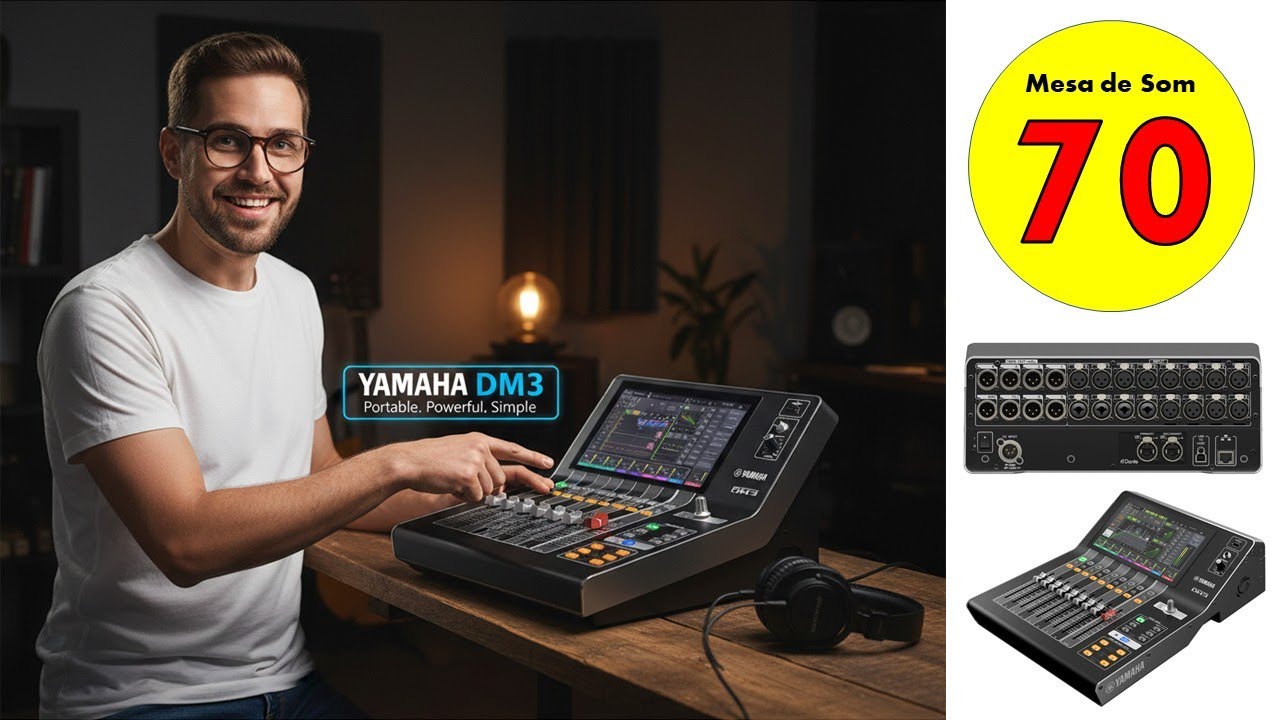 Mesa de som 70: Lançamento Yamaha DM3 Series, serve para tudo, evento, edição, gravação e entrevista