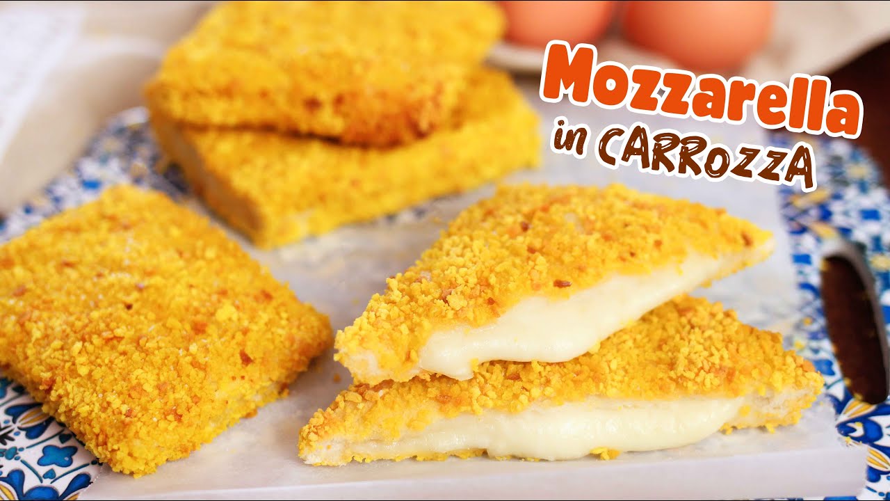 MOZZARELLA IN CARROZZA FILANTE al FORNO - Doppia Panatura Con e Senza Uova - Ricetta Facile