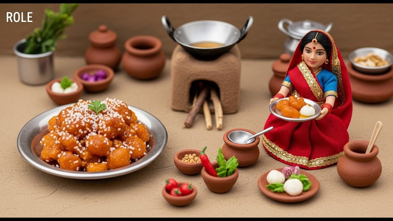 Miniature Doll Gajar Halwa  and farata Cooking ASMR  Indian Village Tiny Kitchen Sweet Dessert