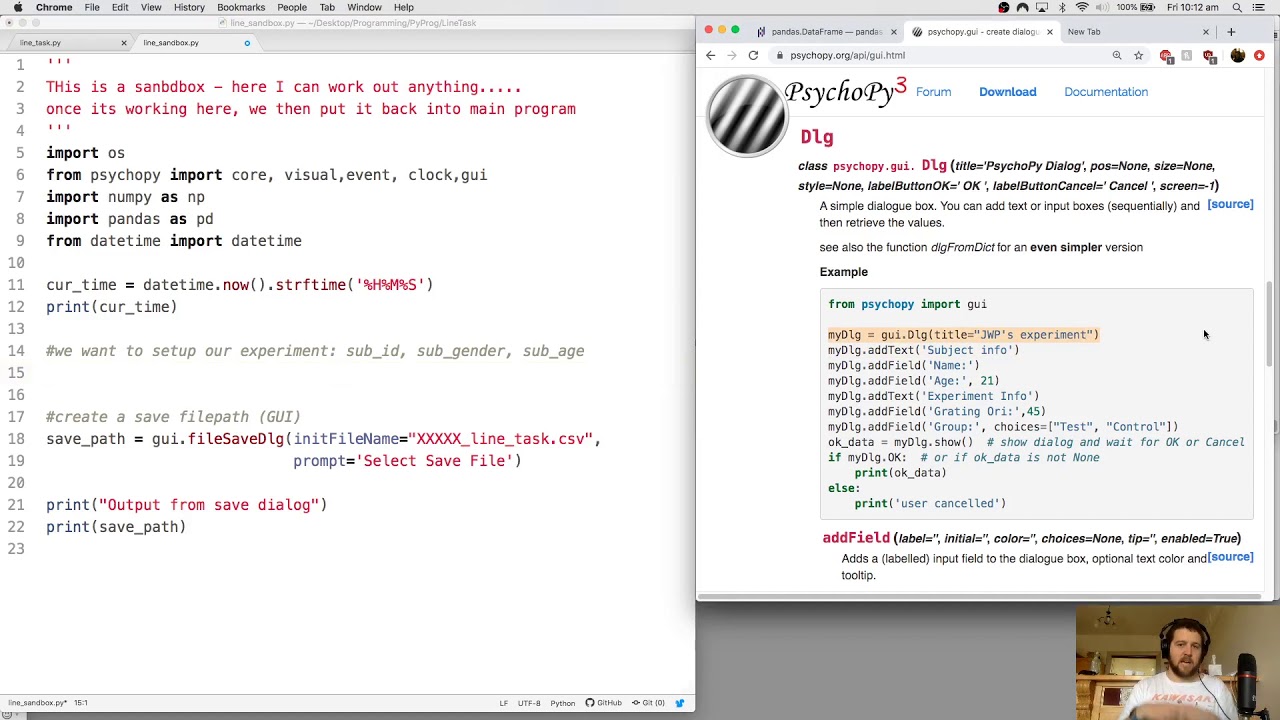 Neuroscience programming with psychopy/python: Line Bisection Task (Video 5) -  GUI interface