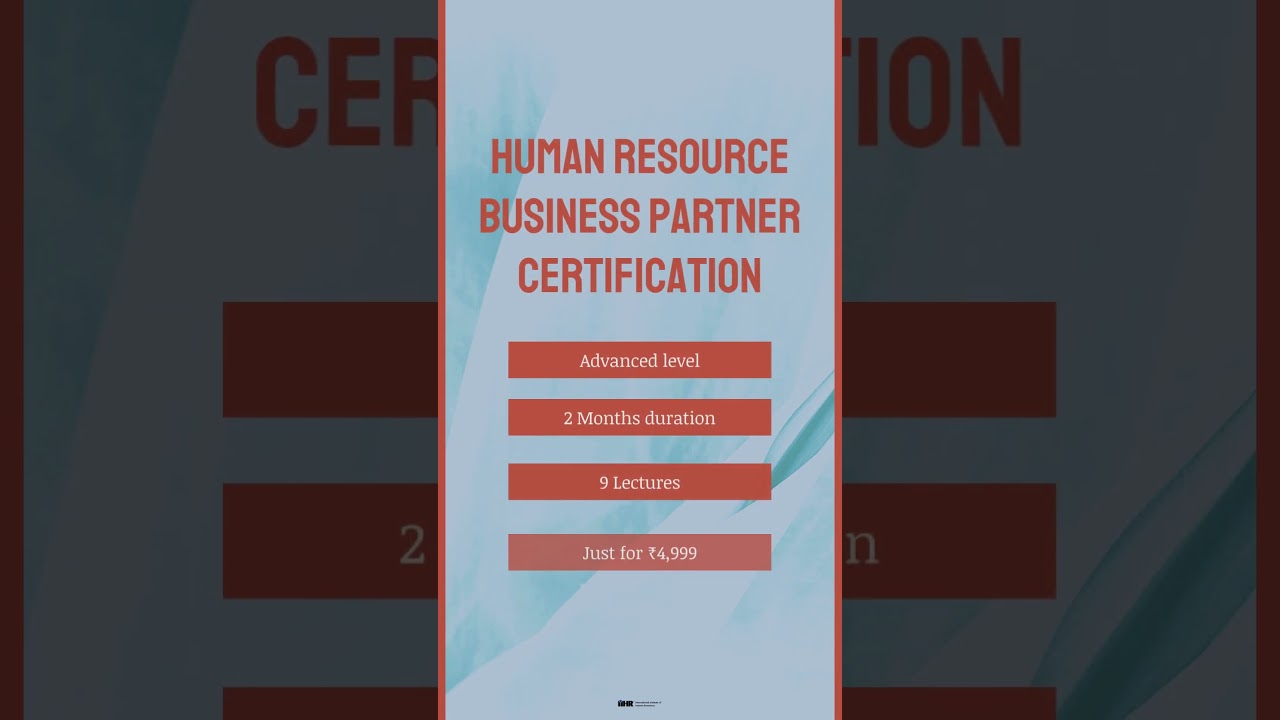Certified HR Business Partner | For more info call us on 7037034447 or visit online.iihr.edu.in
