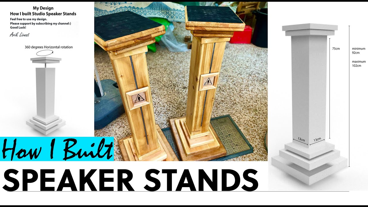 DIY Adjustable Wooden Speaker Stands