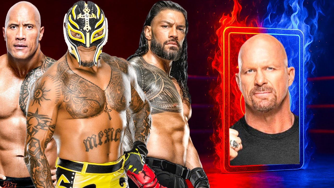 Rey Mysterio Roman Reigns Rock Vs Team Stone Cold WWE 2K25 #22