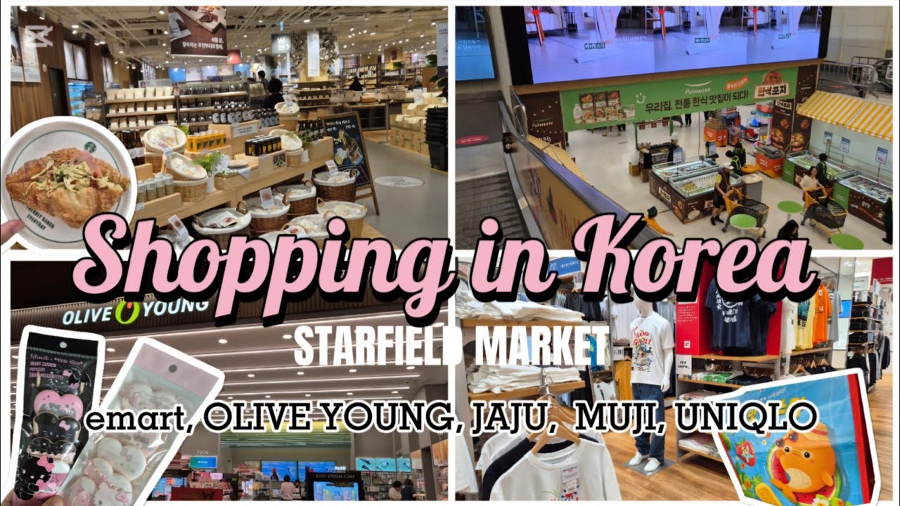 Shopping in Korea 🇰🇷 Emart, OLIVEYOUNG, UNIQLO, MUJI, STARFIELD MARKET