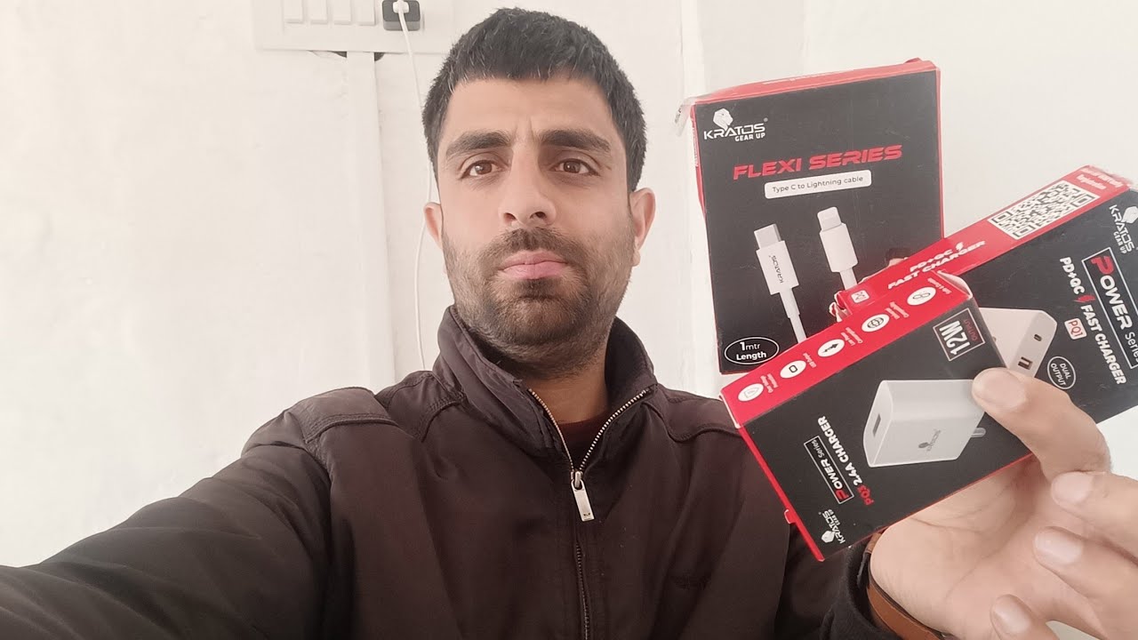 Kratos Power PQ1 20 W Travel  Adapter and Type-C to lightning power cord.