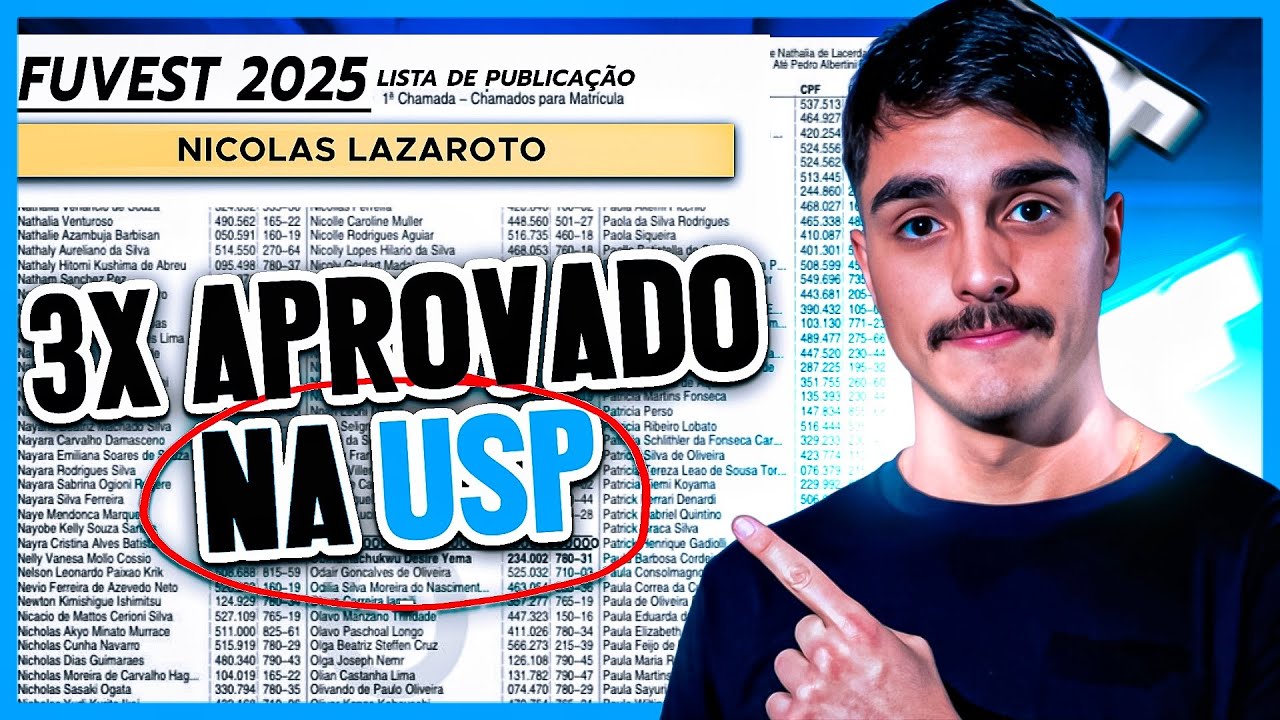 Fiz isso e passei na USP (3 vezes)! | Como passar na FUVEST 2026? | Vestibulares | Nicolas Lazaroto