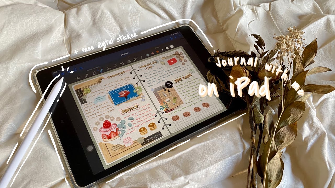 Journal with me ☘️ + FREE sticker and template | digital journal on GoodNotes  5