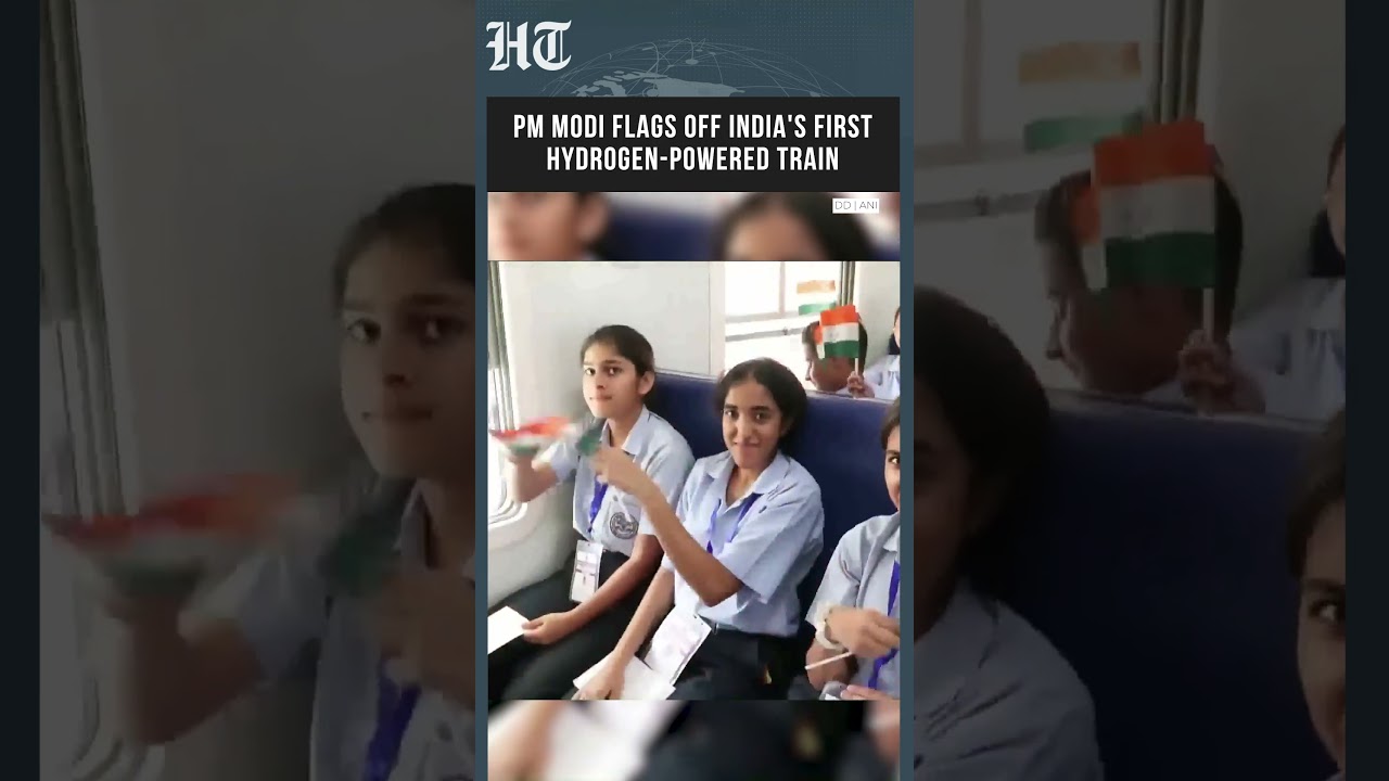 PM Modi Flags Off India's First Hydrogen-Powered Train | India Enters Green Rail Era | #shorts