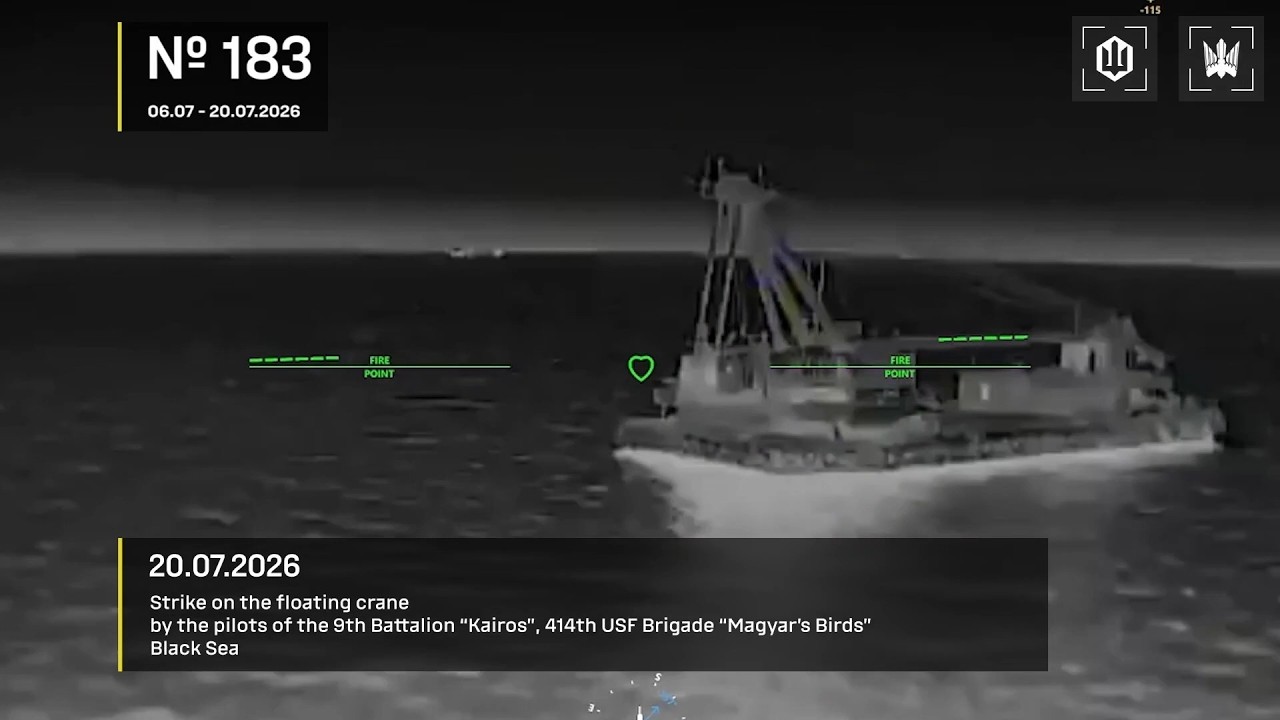 Ukraine Hits Another Floating Crane and Nine Other Vessels in the Black Sea