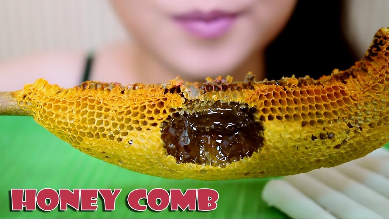 ASMR Apis florea honey comb x Rice Cake,EATING SOUND PART 03| LINH-ASMR