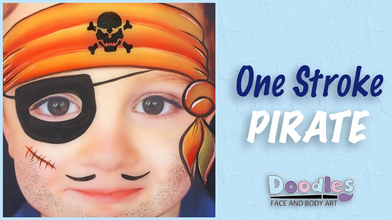 One Stroke Pirate:  Easy Face Painting Tutorial