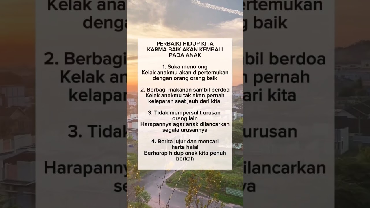 KARMA KEMBALI PADA ANAK #dakwah #karma #anak