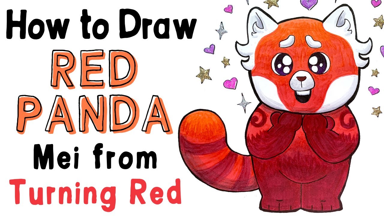 How to Draw Mei From Turning Red in Red Panda Form