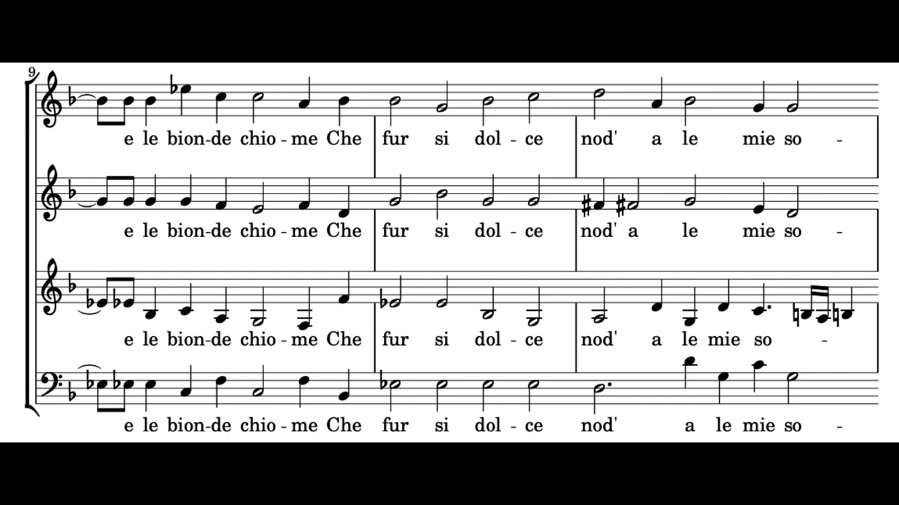Vagh’ amorosi augelli (M. Casulana) Score Animation