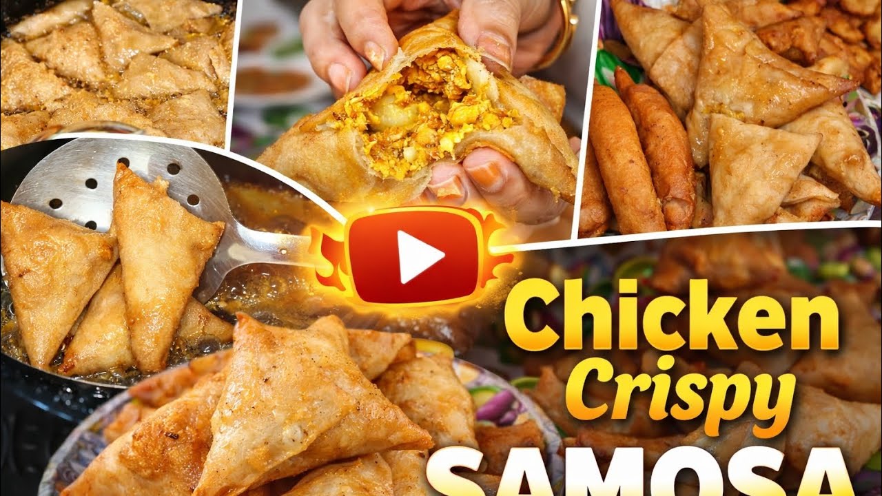 Crispy Chicken Samosas for Iftar #RamadanFood #IftarTime #MuslimFoodie #ChickenSamosa #FestiveRecipe