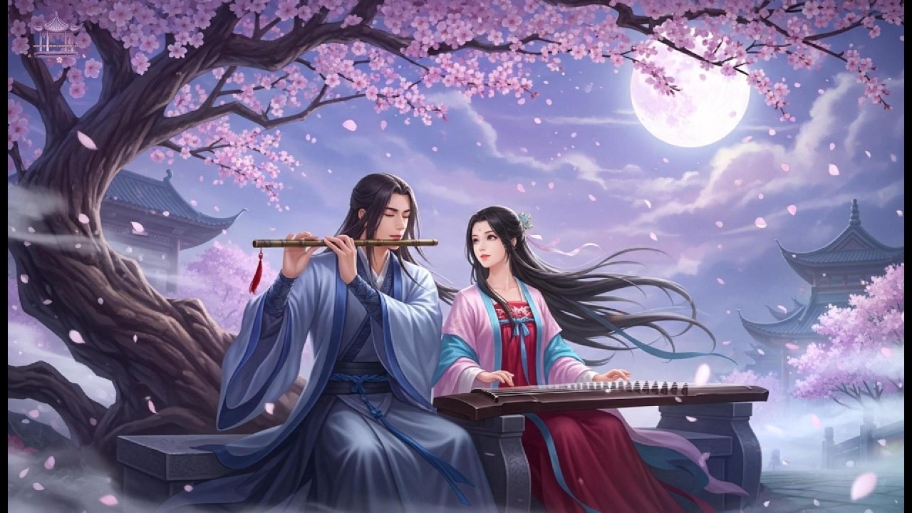 花影 Moonlight Serenity 🌸✨ | Relaxing Flute & Zither Harmony 🎵