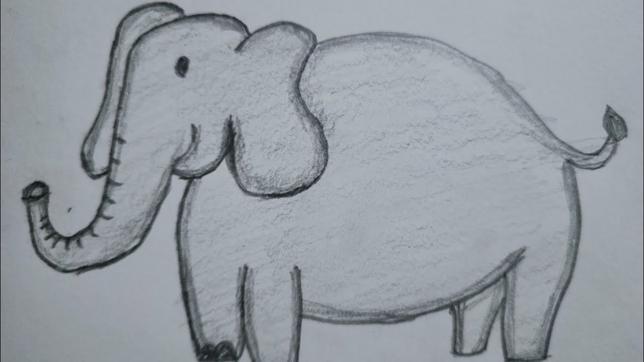 How to draw elephant..easy step हाथी का चित्र बनाने का आसान तरिका.. 