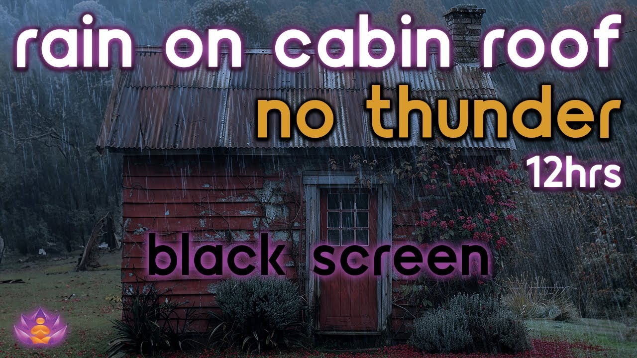 [Black Screen] Rain on Cabin Roof No Thunder | Rain Ambience | Rain Sounds for Sleeping