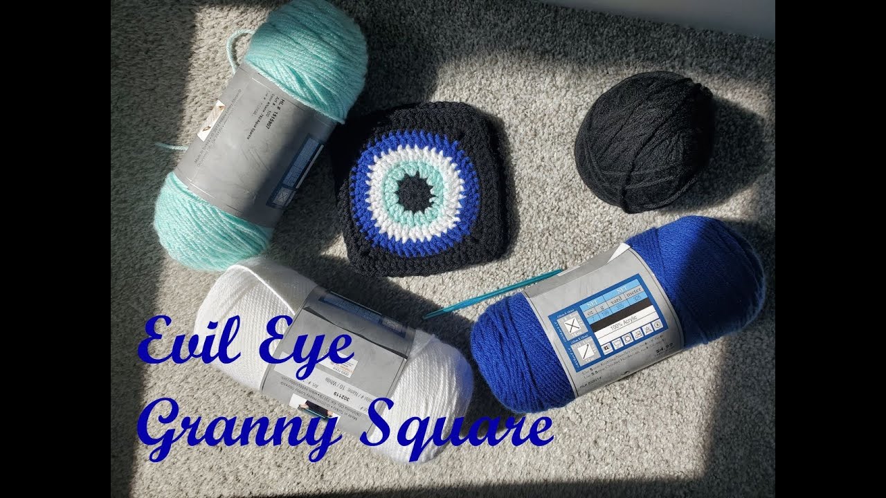 How to Crochet an Evil Eye Granny Square 🧿