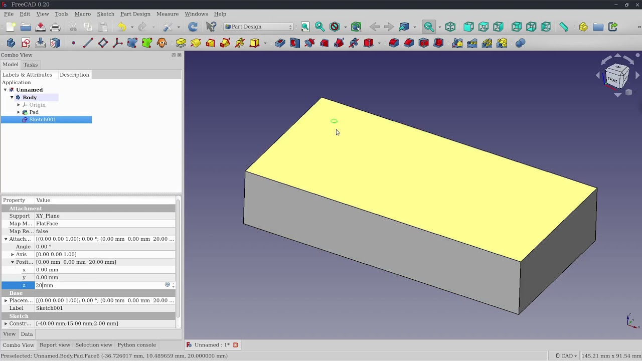 FreeCAD - Parametric mount plate with screw holes & linear patterns