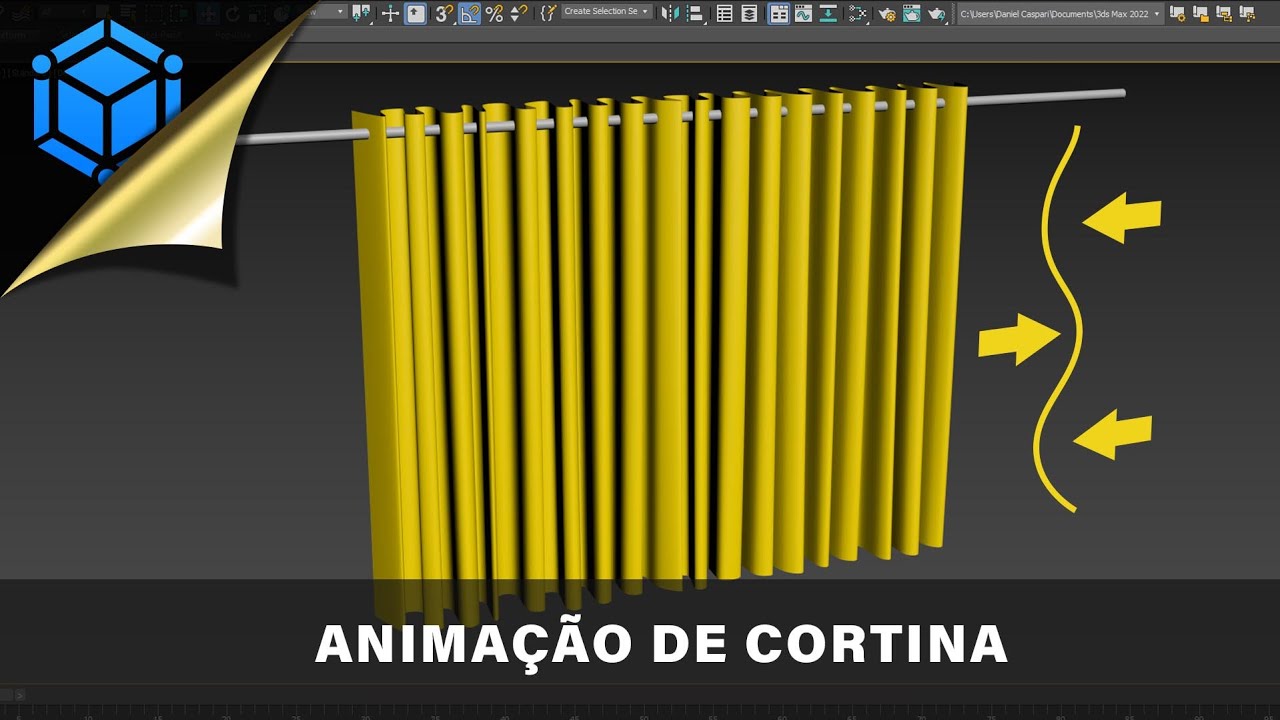 🤓🏳 Animação de Cortina 3D 3ds Max - Gfx Total