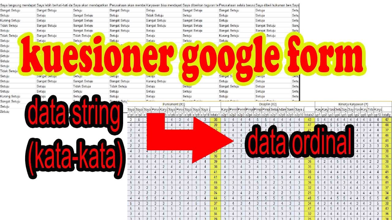 cara olah data  kuesioner google form dari kata kata menjadi angka