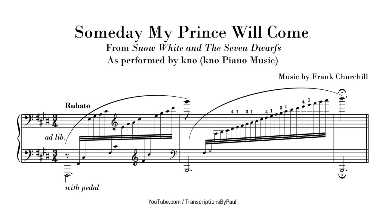 Someday My Prince Will Come - kno Piano Music - Sheet music transcription