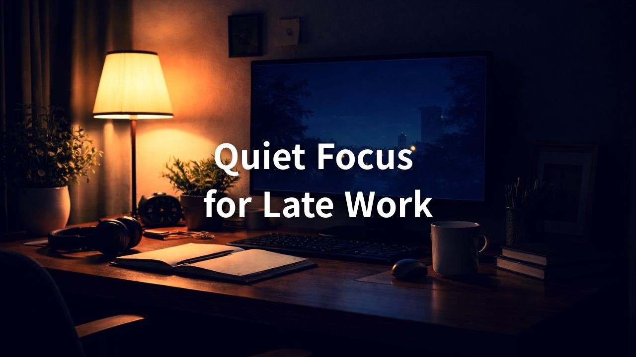 STILL AT DESK — Quiet Focus for Late Work