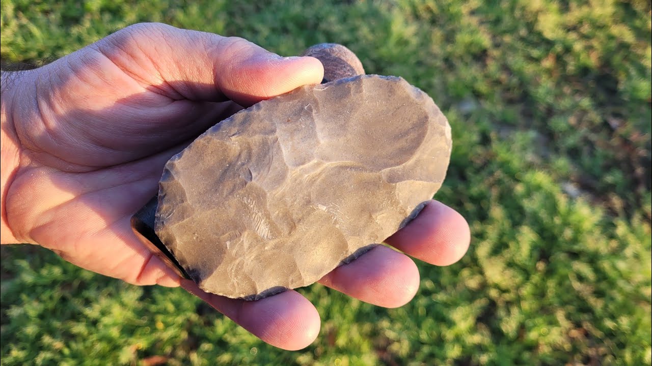 Flint Knapping - Reducing a Chert Nodule down to a Biface