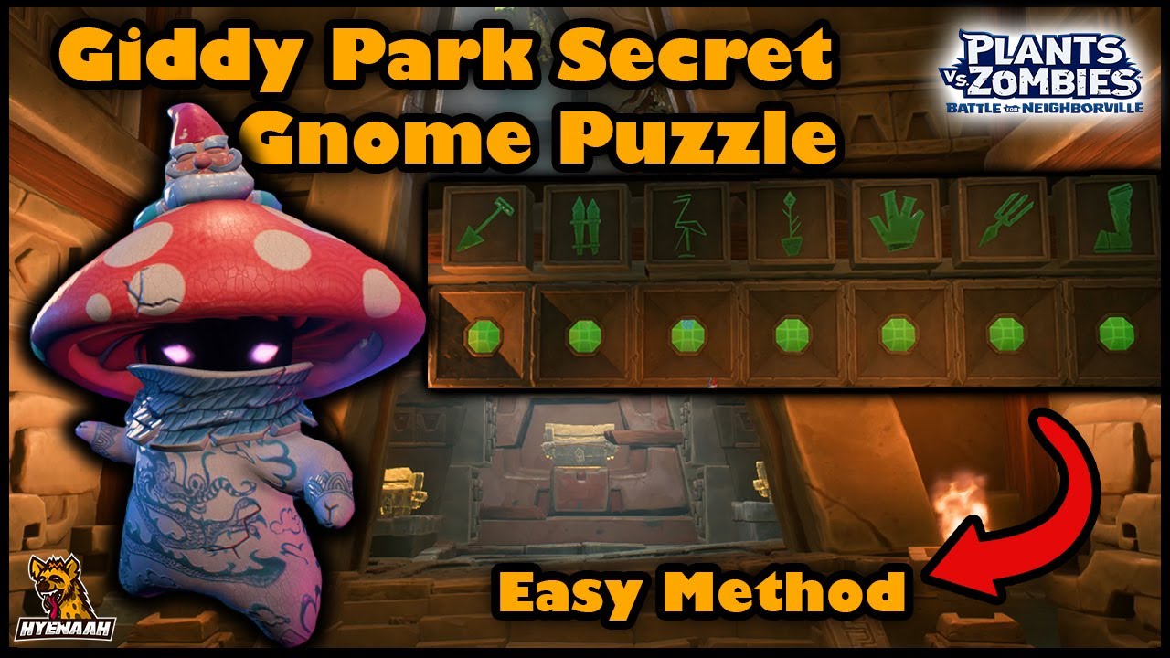 Giddy Park Secret Gnome Puzzle Easy Solving Method - PvZ Battle For Neighborville