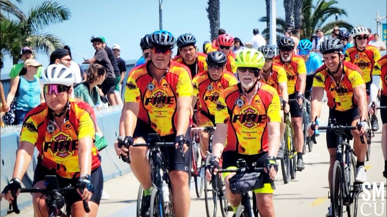 Firefighter Cycle from San Francisco to Santa Monica Raising Funds for Cancer Prevention