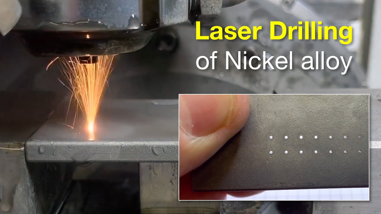 Laser micro-drilling of 5mm THICK NICKEL ALLOY / Lasermikrobohren von 5mm NICKEL LEGIERUNG