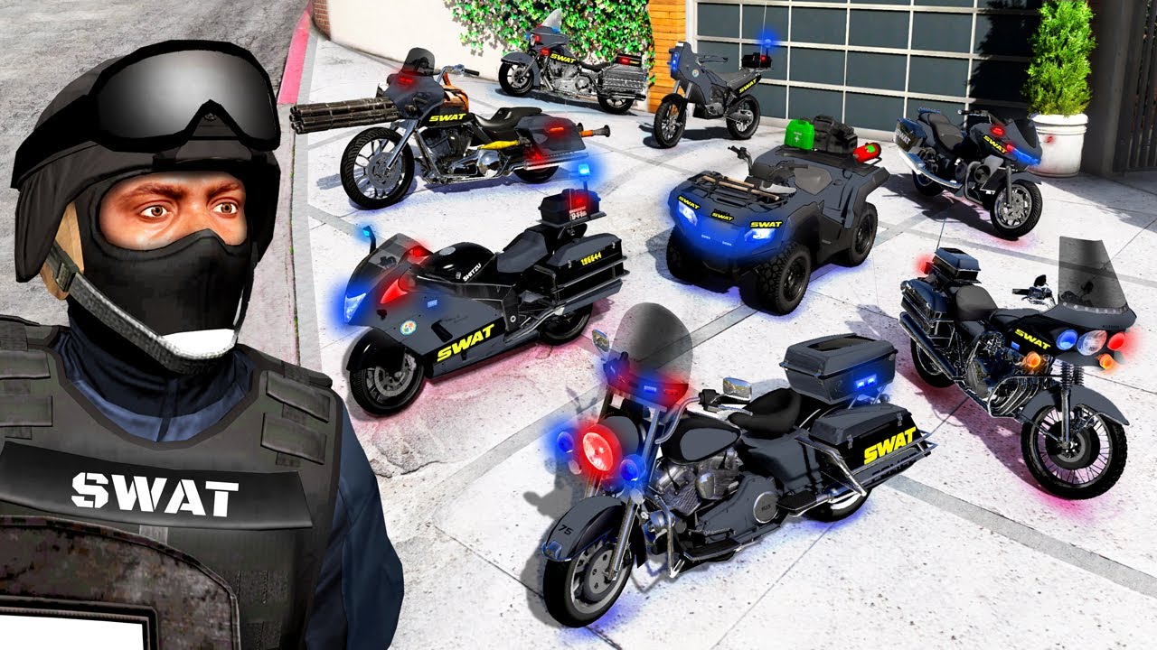 Собираем РЕДКИЕ ПОЛИЦЕЙСКИЕ МОТОЦИКЛЫ SWAT в GTA 5!