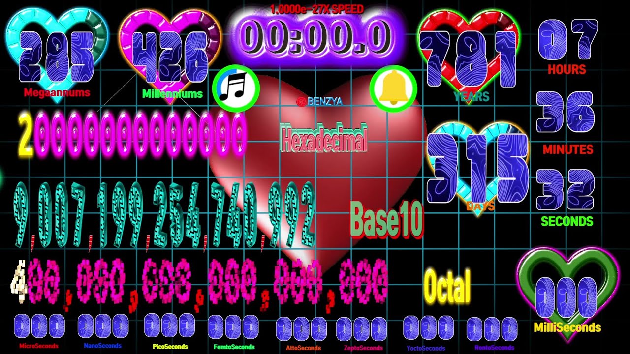 Countdown 9007199254740992 (2^53) seconds timer alarm🔔[Speed feeling] with RontoSeconds