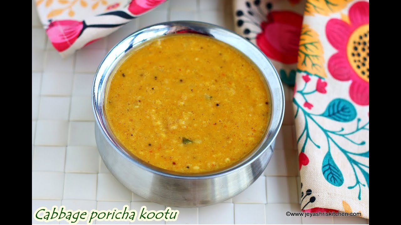Cabbage Poricha Kootu recipe