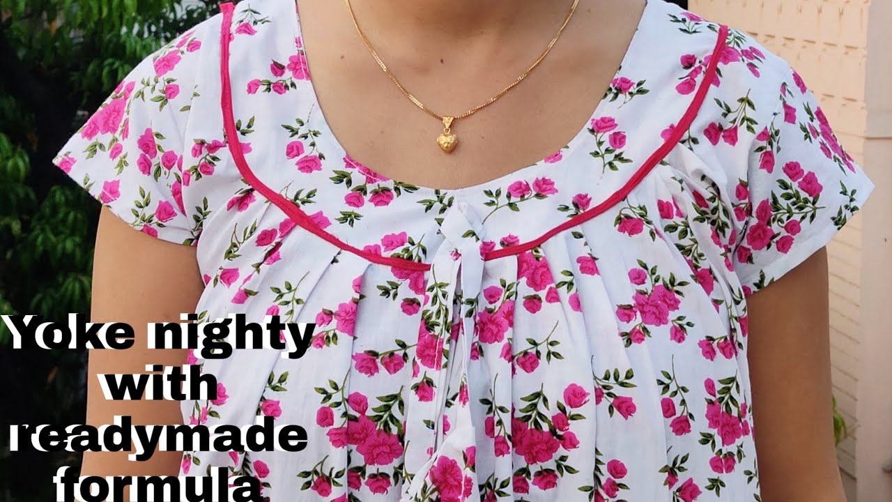 yoke nighty cutting and stitching | Nighty cutting and stitching