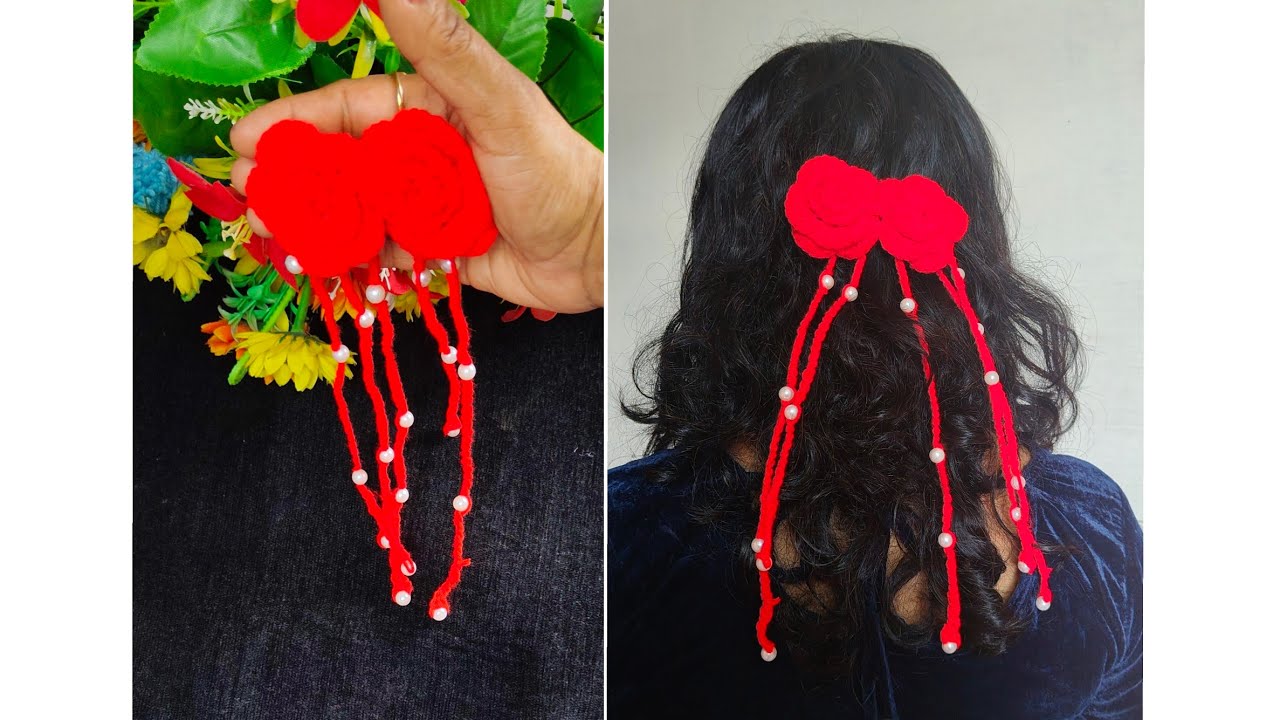 MAKE IT EASY CROCHET WEDDING HAIR ACCESSORY ❤️😍#crochetpatterns #crochetcrosai 
