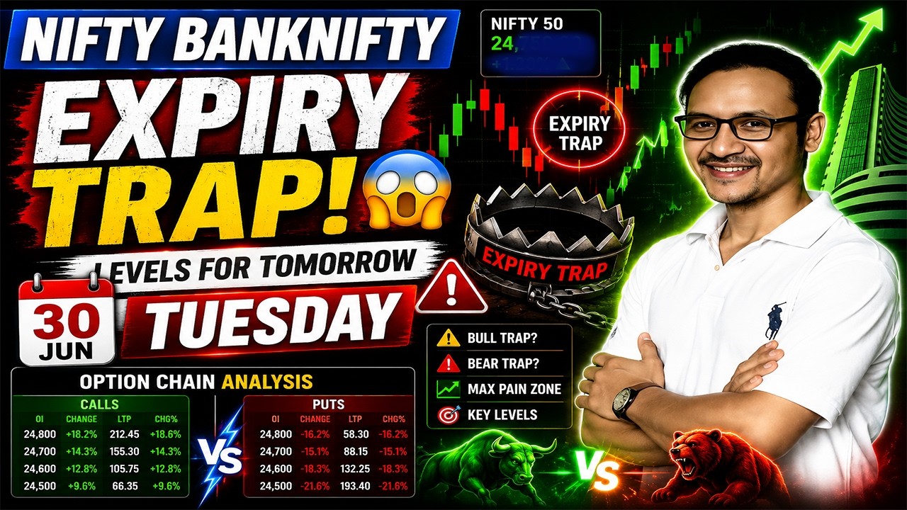 Nifty Banknifty Levels For 30 Jun Monday | Option Chain Analysis