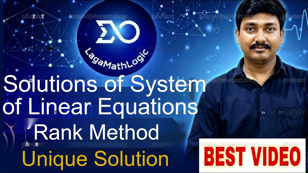 Solution of System of Non-Homogeneous Linear Equations | Unique Solution| B.Tech & B.Sc Mathematics